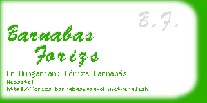 barnabas forizs business card