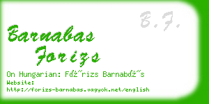 barnabas forizs business card